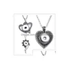 Pendentif Colliers Rétro Coeur Fleur Snap Bouton Collier 18Mm Ginger Snaps Boutons Cristal Charmes Pour Femmes Bijoux Drop Delivery Pe Dhxax