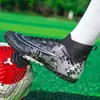 Buty ochronne piłka nożna mężczyźni jakość FGTF buty piłkarskie wysokie kostki korki do trawy trening meczowe trampki dziecięce antypoślizgowe profesjonalne 230711