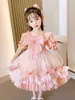 Robes de fille bébé filles printemps automne robe enfants jupe filles style coréen enfants robe de princesse décontractée rose filles vêtements 2-8 ansHKD230712