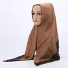 Abbigliamento etnico Sciarpa quadrata da donna Sciarpe hijab solide musulmane Scialli dell'Arabia islamica Copricapo Eid Fascia semplice 105cm Bandane Foulard