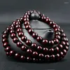 Strand Authentic Small Leaf Red Sandalwood Bracelet With 108 Beads