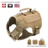 Collari per cani Guinzagli Nylon Tactical Dog Harness Collar Guinzaglio No Pull Military Pet Harness Vest per cani di taglia media Training Molle Harness Pouches 230712