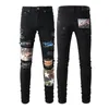 23SS Мужские дизайнерские джинсы расстроенные разорванные байкерские байкеры Slim Fit Denim для мужчин мод