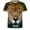 Herr T-shirts Sommar Vintage Leopard Print Skjorta Herr Harajuku Kortärmade Streetwear Kläder