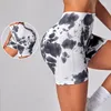 Shorts actifs sans couture femmes Gym Push Up Booty entraînement cravate teinture Fitness Yoga collants de sport taille haute Biker pantalons courts