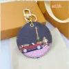 Modeontwerper Keychain Handmade PU Leer Hartpatroon CAR Keychains Bag Charme Hangende decoratie Pendant Accessoires Damie