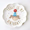 プレート 2023 男の子と女の子の誕生日ギフトプレート手描きエンボス加工カップル装飾ハンギングキャンディー磁器