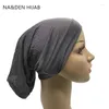 Roupas étnicas 1 peça lenço de cabeça muçulmano feminino hijab elástico boné islâmico interno modal sob cachecol gorro capa de pescoço 28 cores