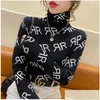 Women'S Sweaters 22Gg Women Turtleneck Brand Ggity Knit Plovers Tight Pile Collar Bottoming Sweater Tops Drop Delivery Apparel Women Dhufa