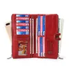 RFID Wallets High Grade Oil Wax Leather Long Wallet Women Retro Lady Purse Female Wallets Card Holder Clutch Carteras Man L230704