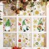 Wallpapers 9pcs Snowflake Gnome Christmas Tree Wall Stickers Window Home Decoration Sticker Wallpaper Dj4030