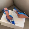 2023 sandales de designer de haute qualité semelle en cuir talons noir chaîne de diamant rose décoration banquet robe de mariée chaussures soie sexy pantoufles taille 35-42 avec boîte