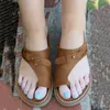 Slippers Women's Fashion Casual Ring Toe Wedges Leather Comfortable Breathable Sandals Outdoor Round Shoes