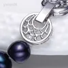 Pendant Necklaces Women Natural Freshwater Pearls Jewelry Necklace 925 Sterling Silver Necklace 9-10mm Black Beads Jewelry Life Tree Buckle HKD230712