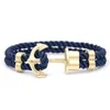 CUTEECO Men's Bracelet Fashion Navy Anchor Bracelet Sailing Survival MultiLayer Lovers Rope Chain Metal Hook Sailor Gift 2021 L230704