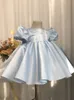 Robes de fille bébé filles robe de soirée enfants perles manches bouffantes plaine robes de bal enfants baptême 1er anniversaire robes de demoiselle d'honneur pour le mariage 230712