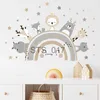 Altri adesivi decorativi Cartoon Animal Wall Decor Sticker Stickers murali per neonato Camera dei bambini Adesivo per camera da letto per bambina Baby Nursery Interior Wallpaper x0712