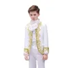 Kostymer Pojkar European Style Court Drama Kostym Barn Golden Flower Scen Prince Charming Performance Kläder Set Barn Blazer Byxor 230711