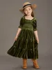 Mädchenkleider Prinzessin Mädchen Samt Klassisches Retro-Kleid Kleidung Baby Kinder Prinzessin Partykleid Kinder Weihnachtskleidung für 4-12 Jahre 230712