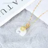 펜던트 목걸이 빈티지 흰색 Hetian Jade Elephant Pendant 도금 체인 목걸이 Choker HKD230712