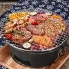 BBQ Grillar En järngrill rund Grillgrill utomhus rökfri brasa tallrik Grillgrill campingverktyg 16x16x10,7cm 230711