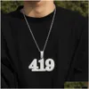 Collane con ciondolo A-Z Numero personalizzato Lettere Bling Zircone cubico Placcato oro reale Consegna goccia Gioielli Pendenti Dhsui