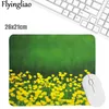 Green Yellow Flowers Silicone Mouse Pad Nordic Style Mouse Pad for Gaming Laptop Wrist Rest Table Mat Desk Set Office Decor