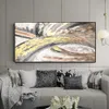 Abstract Gold Foil Oil Painting Handmade Wall Art Hand Painted Canvas Abstract Paintings Living Room Office Decoration Paintings L230704