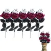 Dekorative Blumen, 5 Stück, schwarze Rose, künstlicher Blumenstrauß, Zuhause, Wohnzimmer, Jäten, Weihnachtsdekoration, Jahr ohne Vase