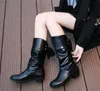 Boots Leather Boots for Women Mid-Calf Boots Ladies Western Boot Winter Shoes Woman Plus Size 35-43 Botas Black Red White Mujer L230712