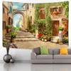 Tapisseries Tapisserie de jardin européenne Tenture murale Style de paysage naturel Décor de chambre à la maison Tissu de fond