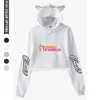 Dames Hoodies Sweatshirts Charli D'Amelio Crop Hoodie Dames Sexy Charli Damelio Merch Pullover IJskoffie Splash Cat Ears Hoodie Kort Sweatshirt Z230712