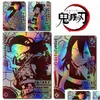 Personnages de dessins animés Demon Slayer Personnages Kochou Shinobu Bronzing Collection Craft Flash Card Toy Collection Cadeau d'anniversaire Drop Deliv Dhxee