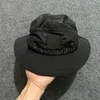 Geniş Memlu Şapkalar Kova Şapkaları Mektup Kahkesi Kahverengi Kahverengi Siyah Koyu Yeşil Düz Renk Bob Homme İnce Drawstring Naylon Canvas Seyahat İçin Lüks Şapkalar