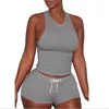 Damesshorts tweedelige set outfits crop tops zomer bijpassende sets gym fitness sportkleding kleding voor dames