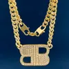 Nuovo design Full Diamond Double B Lettera Collana spessa Orecchini Rame placcato oro 18 carati Orecchini di moda di lusso Gioielli firmati ER6788