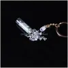 Key Rings Natural Crystal Stone Agate Keychain Degaussing Energy Drift Bottle Chain Lapis Lazi Rock Quartz Drop Delivery Jewelry Dhgem