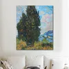 Impressionistische Leinwandkunst, zwei Zypressen, Vincent Van Gogh, Gemälde, handgefertigte Ölreproduktion, moderne Hotelzimmerdekoration