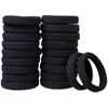 Bow Ties (20 Thick Black Hair Loops)-Elastic Band No Crease Elastic Large Cotton Trace Holder