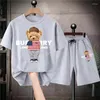 Survêtements pour hommes Amérique Drapeau Ours Costumes De Luxe T-shirt Shorts Mode Casual Baggy Ensembles Courts Plus La Taille Hommes Designer Vêtements Femmes Été