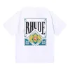 23SS Summer Rhude T shirt Mens Designer T Shirt Rhude Casual shirts Man Womens Tees Mangas Curtas Mais Vendidas Roupas Hip Hop Masculinas de Luxo TAMANHO EUA S-2XL