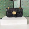 Högkvalitativ Marmont Classic Designer Square Messenger Bags remmar Kvinnor Plånbok Mens Fashion Crossbody Totes Bag Luxury äkta läderkoppling axelhandväskor