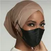 Etnik Giyim Müslüman Undercarf Hicab, Kulak Deliği ile Modal Pamuk Türban Şapka Forması Kadınlar İçin Alt Kapaklar Elastik Bonnet Kapakları Hijabs Band