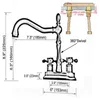 Bathroom Sink Faucets Black Oil Rubbed Bronze 4" Centerset Faucet Swivel Basin Mixer Tap Dual Cross Handles Mhg077