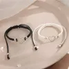 Bedelarmbanden 2 stks Liefde Hart Paar Armband Voor Minnaar Vrouwen Mannen Handgemaakt Verstelbaar Touw Vrienden Bijpassende Sieraden Cadeau