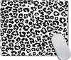 Motif léopard Texture Noir Blanc Design Tapis De Souris Tapis De Souris Personnalisé Rectangle Tapis De Souris En Caoutchouc Antidérapant 9,5x7,9 Pouces