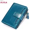 Portafoglio piccolo per donna in vera pelle Bifold Compact RFID Blocking Multifunzione Fashion Womens Wallet L230704