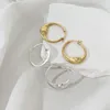 Hoop Earrings Minar INS Fashion Shiny Rhinestone Moon Face For Women Matte Gold Silver Plated Brass Hollow Round Circle Earring