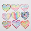 90pcs Glitter Patches Heart Padded Felt patches Shape Cloth Accessories for kid children clothes2809