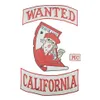 WANTED カリフォルニア モーターサイクル クラブ ベスト 無法者バイカー MC ジャケット パンク ラージ バック パッチ クールなアイアン ウエスト パッチ SHIPP285e